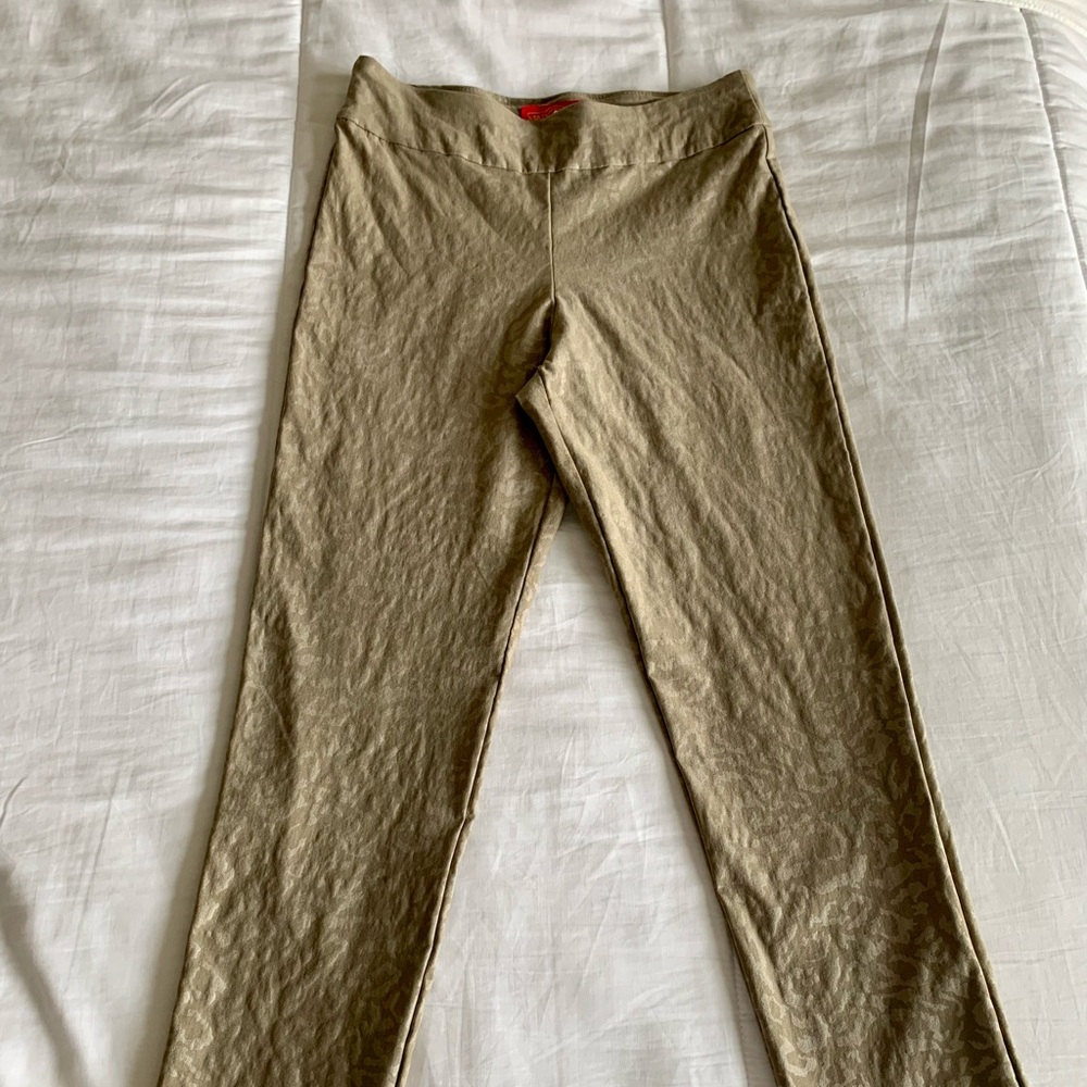 Krazy Larry, Size 8 Tan Animal Print, Tone on Tone, Pant
